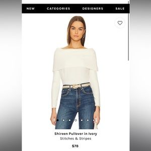 Off the shoulder cropped sweater